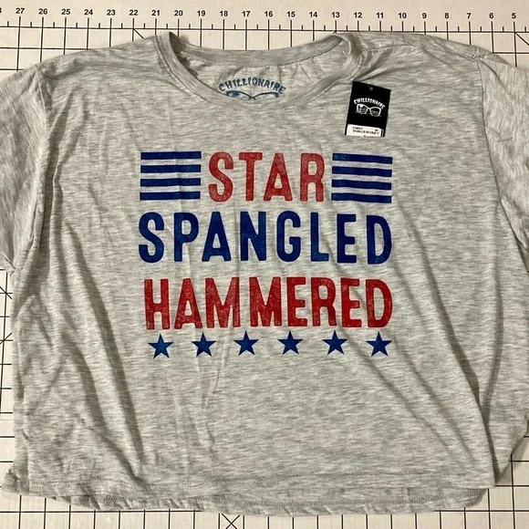 NWT Buckle Chillionaire Women’s Size Small Star Spangled Hammered Grey T… - Picture 4 of 7